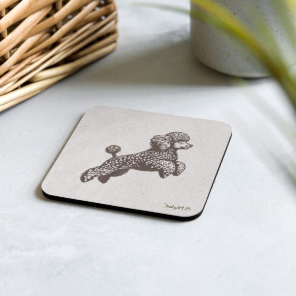 Jumping Toy Poodle Cork-back coaster